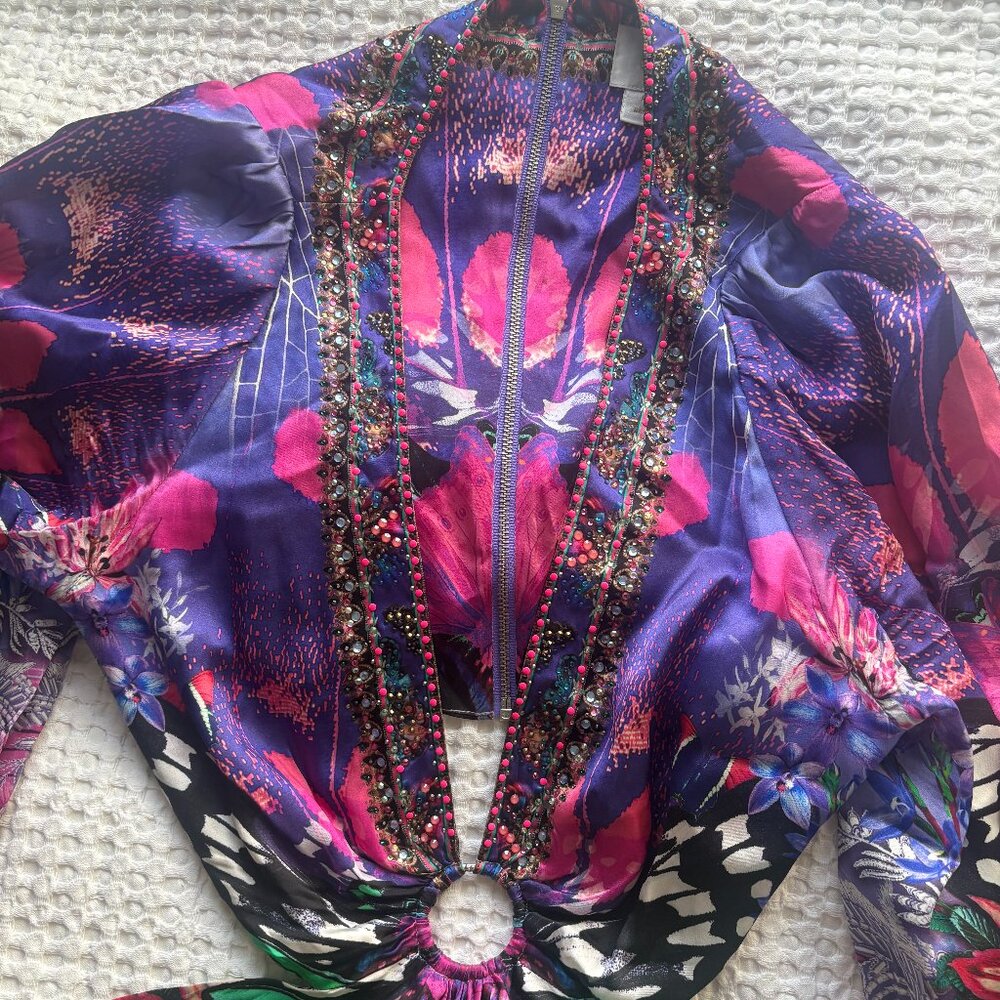 Camilla Purple & Pink Floral-Print Silk Maxi Dress - Picture 8 of 16